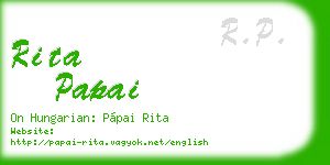 rita papai business card